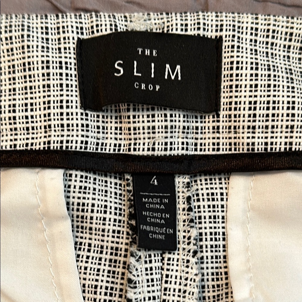 White House Black Market Checkered The Slim Cropped Pants size 4. - Picture 8 of 10